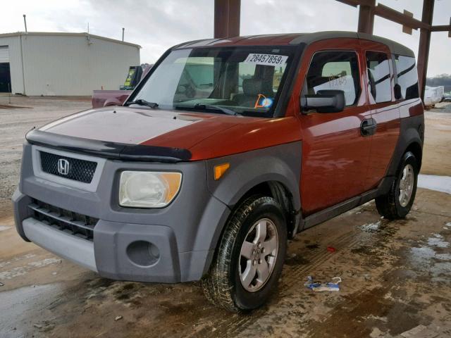 5J6YH18594L001695 - 2004 HONDA ELEMENT EX ORANGE photo 2