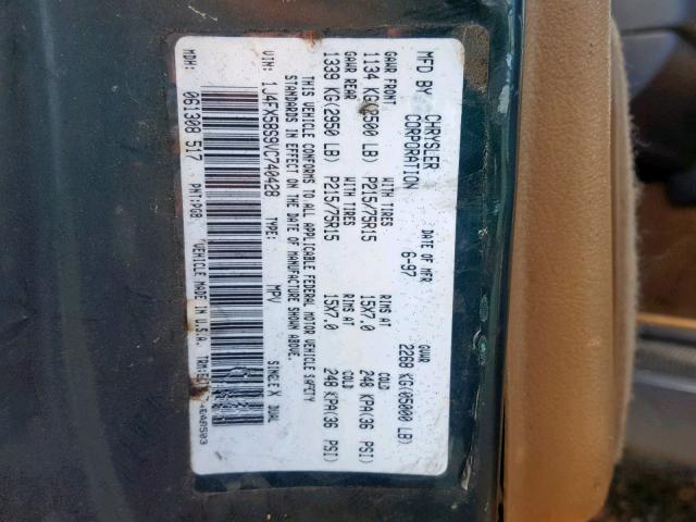 1J4FX58S9VC740428 - 1997 JEEP GRAND CHER GREEN photo 10