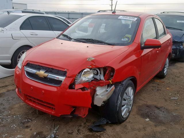 KL1TD56E19B669503 - 2009 CHEVROLET AVEO LS RED photo 2