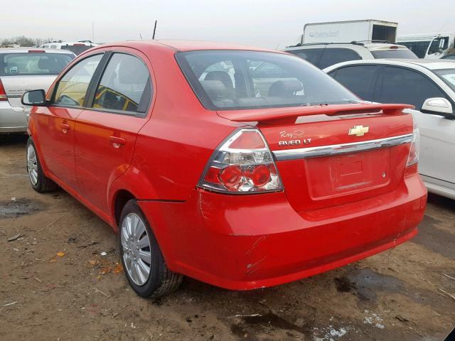 KL1TD56E19B669503 - 2009 CHEVROLET AVEO LS RED photo 3