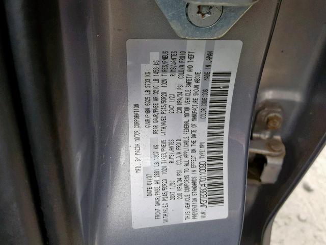 JM3TB38C470110090 - 2007 MAZDA CX-9 GRAY photo 10