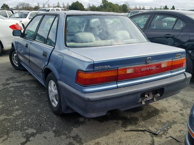 JHMED3645MS030089 - 1991 HONDA CIVIC DX BLUE photo 3