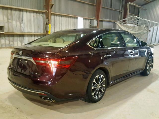 4T1BK1EB3GU211419 - 2016 TOYOTA AVALON XLE MAROON photo 4