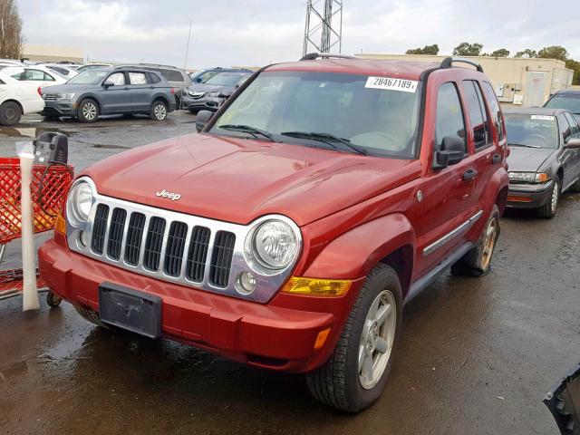 1J4GL58K35W715636 - 2005 JEEP LIBERTY LI RED photo 2