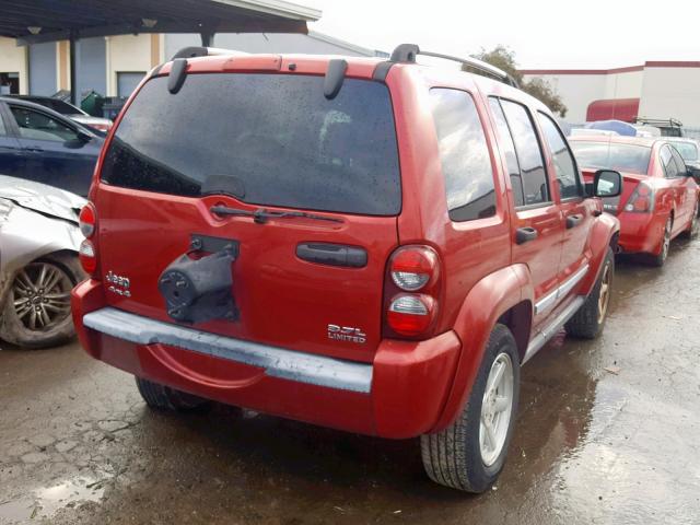 1J4GL58K35W715636 - 2005 JEEP LIBERTY LI RED photo 4