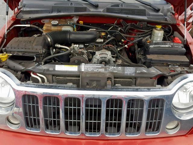 1J4GL58K35W715636 - 2005 JEEP LIBERTY LI RED photo 7