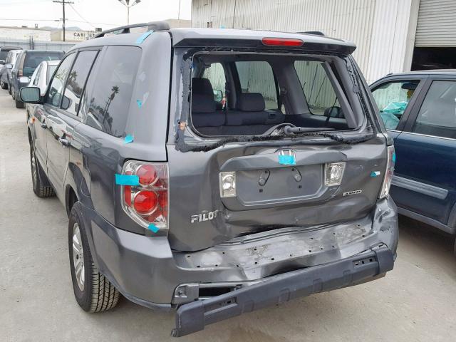 5FNYF18238B003081 - 2008 HONDA PILOT VP GRAY photo 3