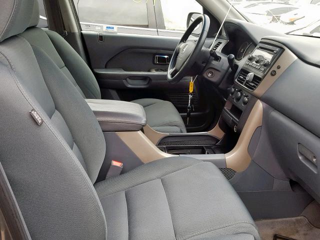 5FNYF18238B003081 - 2008 HONDA PILOT VP GRAY photo 5