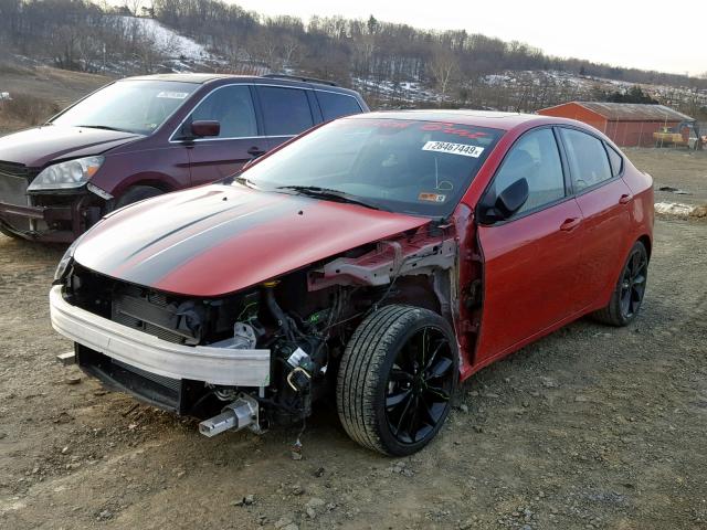 1C3CDFFA5GD797471 - 2016 DODGE DART SXT S RED photo 2