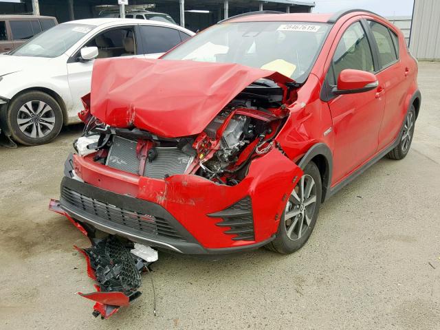 JTDKDTB38K1620226 - 2019 TOYOTA PRIUS C RED photo 2