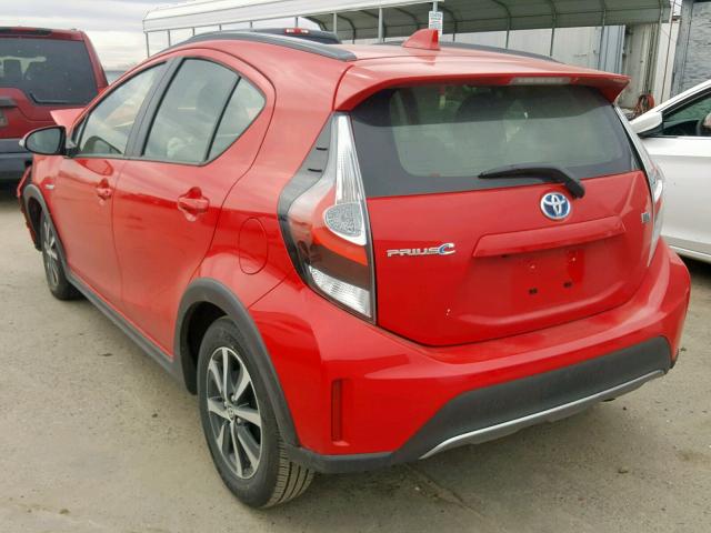 JTDKDTB38K1620226 - 2019 TOYOTA PRIUS C RED photo 3