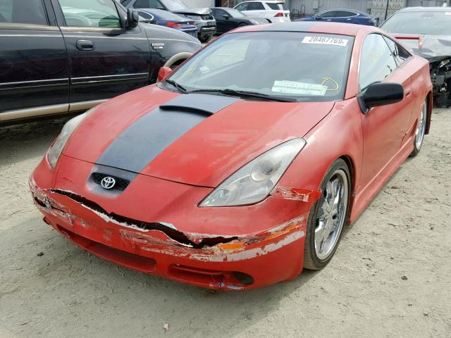 JTDDR32T220140800 - 2002 TOYOTA CELICA GT RED photo 2