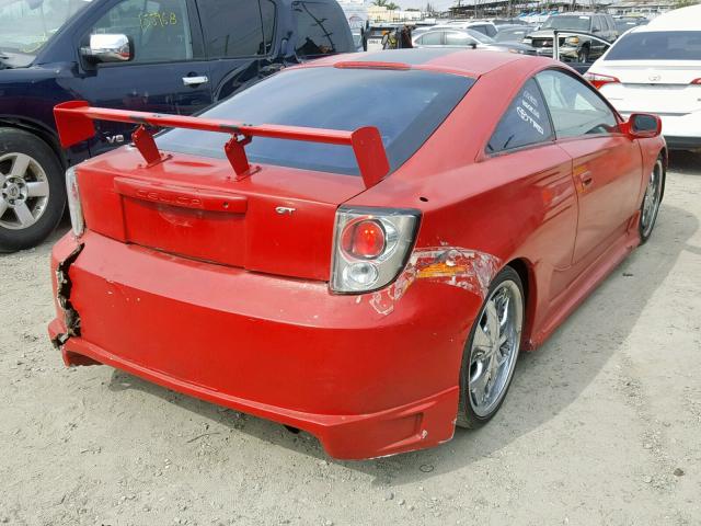 JTDDR32T220140800 - 2002 TOYOTA CELICA GT RED photo 4