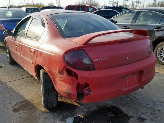 1B3ES56C32D646211 - 2002 DODGE NEON ES RED photo 3