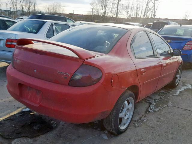 1B3ES56C32D646211 - 2002 DODGE NEON ES RED photo 4