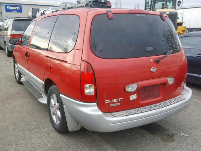 4N2ZN17T11D802711 - 2001 NISSAN QUEST GLE RED photo 3