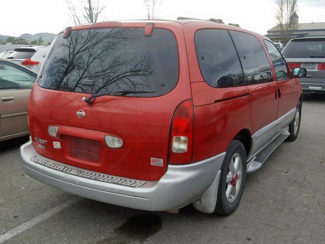 4N2ZN17T11D802711 - 2001 NISSAN QUEST GLE RED photo 4