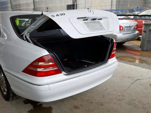 WDBNG70J3YA027846 - 2000 MERCEDES-BENZ S 430 WHITE photo 9