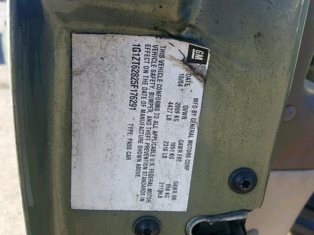 1G1ZT64885F140909 - 2005 CHEVROLET MALIBU MAX 绿色 照片 10