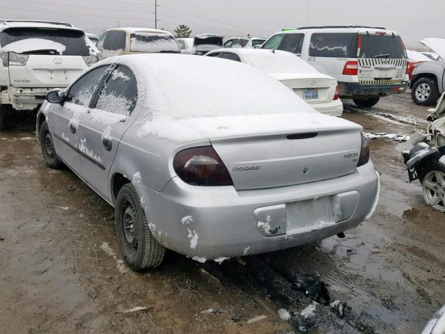 1B3ES26C93D111500 - 2003 DODGE NEON SE SILVER photo 3