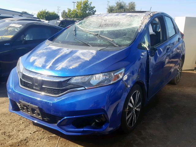 3HGGK5H8XJM714363 - 2018 HONDA FIT EX BLUE photo 2