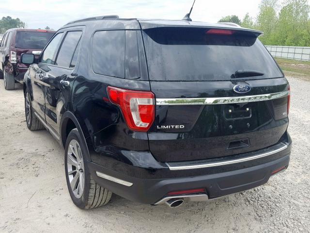 1FM5K8FH0JGA73661 - 2018 FORD EXPLORER L BLACK photo 3