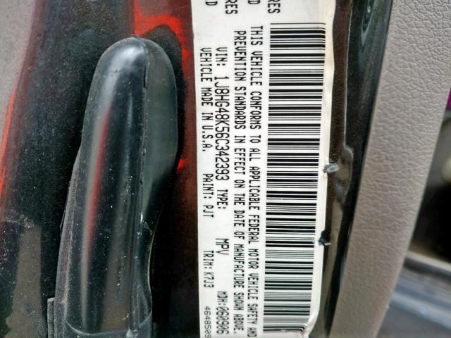 1J8HG48K56C342393 - 2006 JEEP COMMANDER CHARCOAL photo 10