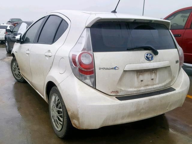 JTDKDTB34C1003326 - 2012 TOYOTA PRIUS C WHITE photo 3