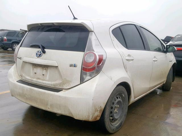 JTDKDTB34C1003326 - 2012 TOYOTA PRIUS C WHITE photo 4