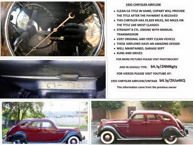 00000000000C12943 - 1935 CHRYSLER AIRFLOW BURGUNDY photo 10