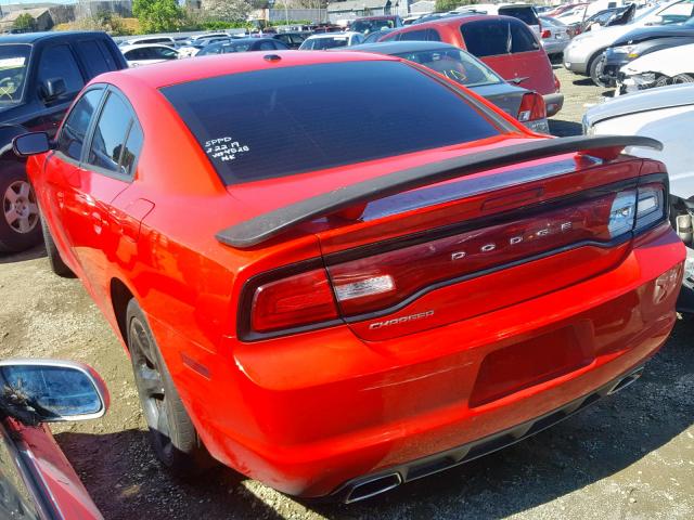 2C3CDXHG5EH154528 - 2014 DODGE CHARGER SX RED photo 3