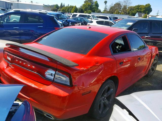 2C3CDXHG5EH154528 - 2014 DODGE CHARGER SX RED photo 4