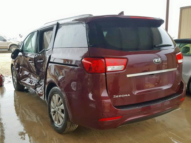 KNDMB5C17J6424531 - 2018 KIA SEDONA LX MAROON photo 3