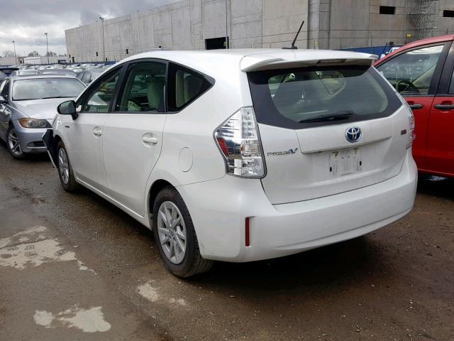 JTDZN3EU2E3339385 - 2014 TOYOTA PRIUS V WHITE photo 3