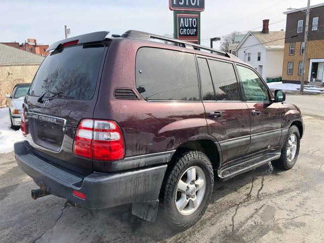 JTEHT05J552079586 - 2005 TOYOTA LAND CRUIS MAROON photo 4