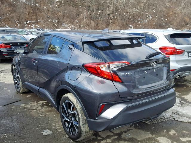 NMTKHMBX6JR042642 - 2018 TOYOTA C-HR XLE GRAY photo 3