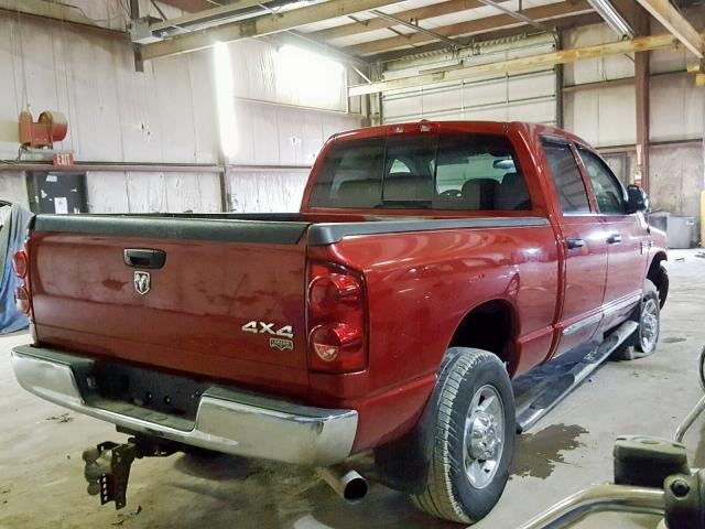 3D7MX38A77G784328 - 2007 DODGE RAM 3500 S RED photo 4