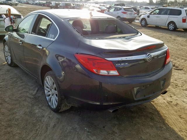 2G4GS5EV6D9127627 - 2013 BUICK REGAL PREM BLACK photo 3