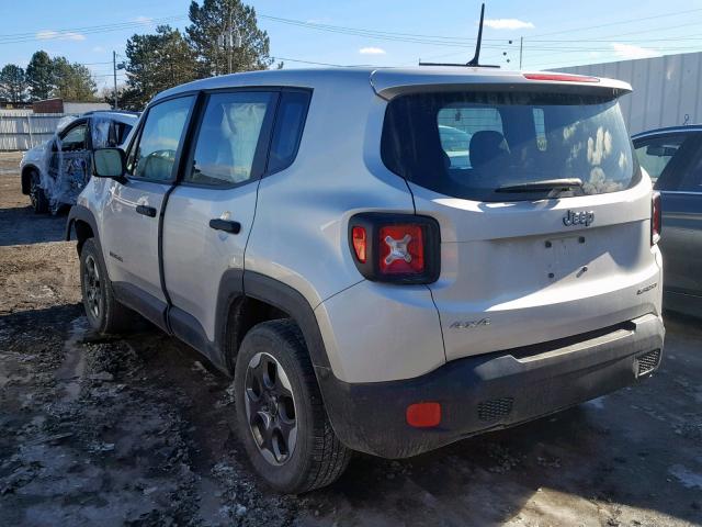 ZACCJBAT7FPC22214 - 2015 JEEP RENEGADE S SILVER photo 3