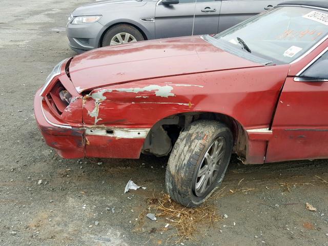 1C3XJ45K8KG110449 - 1989 CHRYSLER LEBARON MAROON photo 9