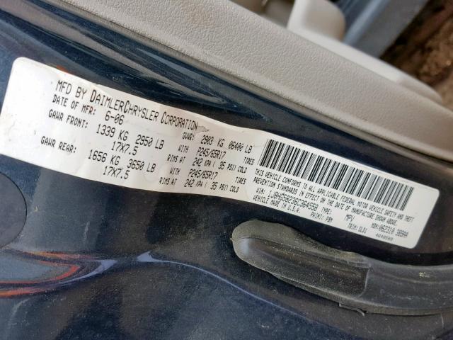 1J8HG58236C364558 - 2006 JEEP COMMANDER BLUE photo 10