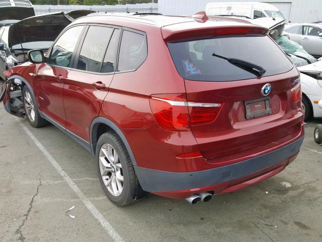 5UXWX7C51BL734295 - 2011 BMW X3 XDRIVE3 RED photo 3