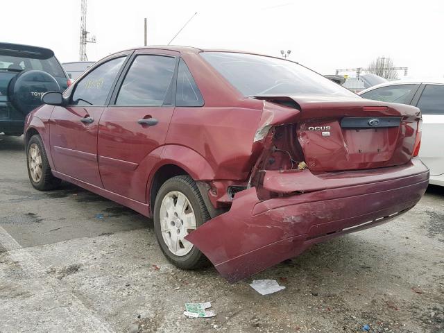 1FAFP34NX7W103369 - 2007 FORD FOCUS ZX4 MAROON photo 3