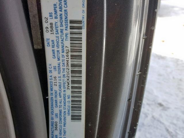 3VWCK21C23M416917 - 2003 VOLKSWAGEN NEW BEETLE Blau Foto 10