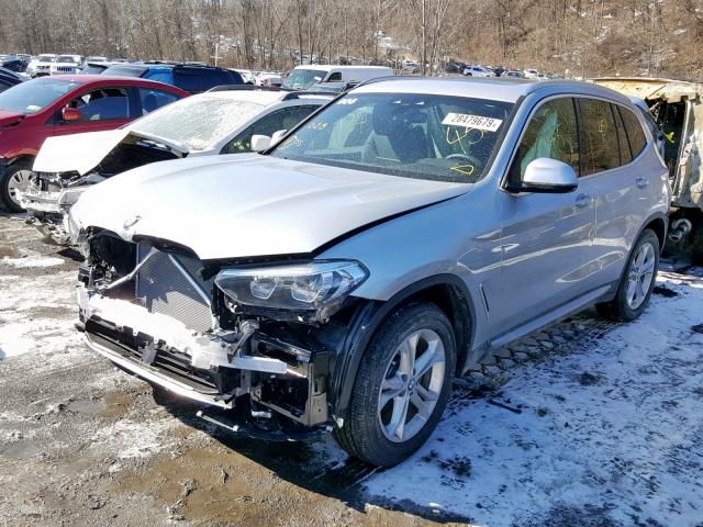 5UXTR9C59KLE16775 - 2019 BMW X3 XDRIVE3 SILVER photo 2