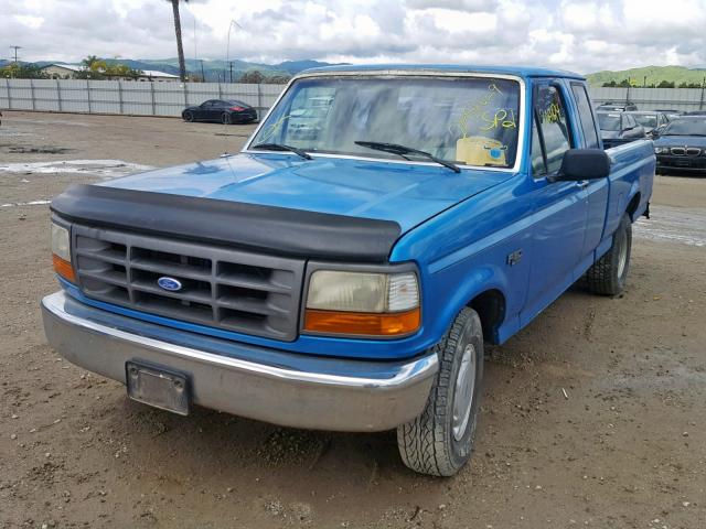 1FTEX15Y9SKA60565 - 1995 FORD F150 BLUE photo 2