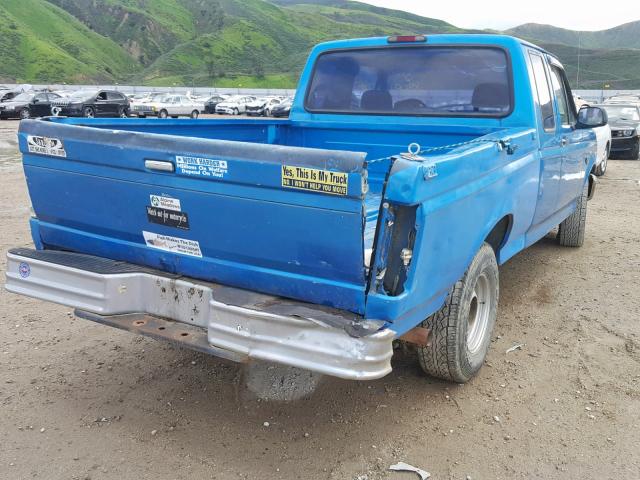 1FTEX15Y9SKA60565 - 1995 FORD F150 BLUE photo 4