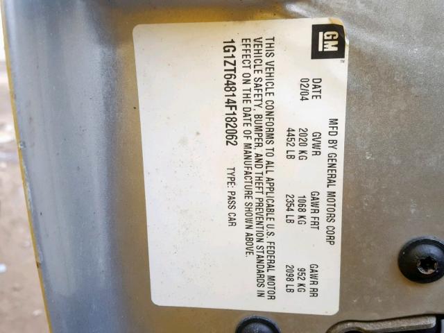 1G1ZT64814F182062 - 2004 CHEVROLET MALIBU MAX 银色 照片 10