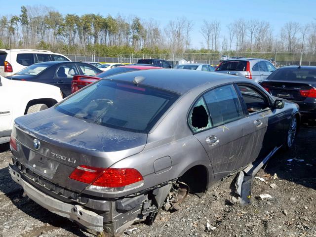 WBAHN835X7DT69507 - 2007 BMW 750 GRAY photo 4