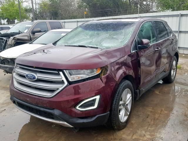 2FMPK3J94HBC22473 - 2017 FORD EDGE SEL BURGUNDY photo 2